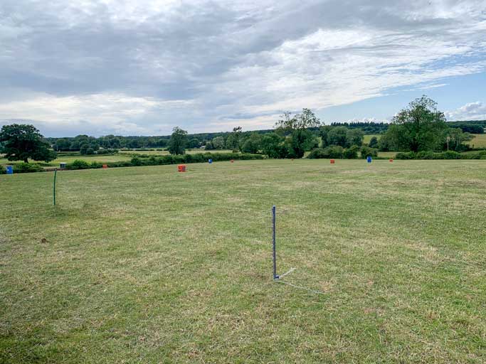 Mapped out campsite. 98 pitches with 16 Amp EHUs, Silverstore F1 2022