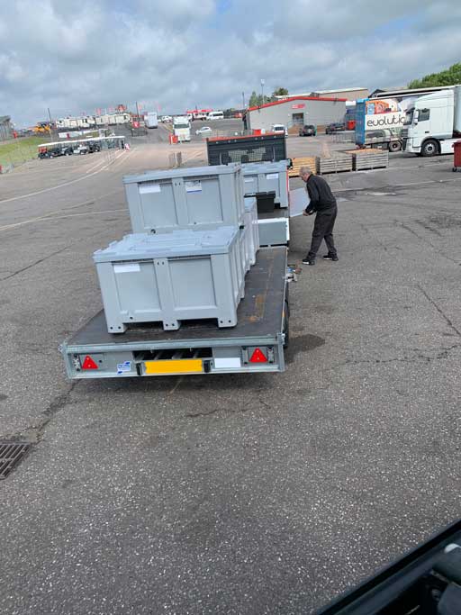 Generator power cable delivery for F1 campsites.
