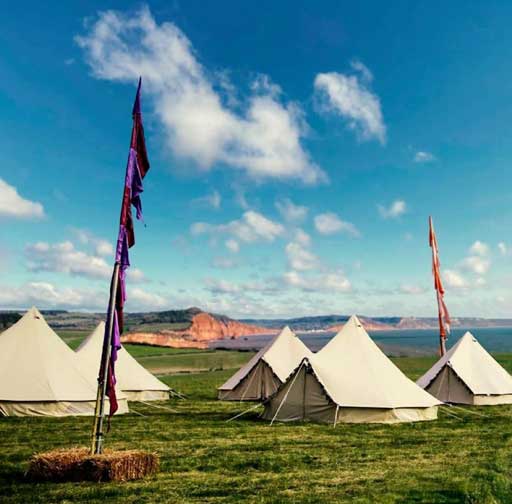 Cliftop glamping festival site. Bespoke 13 Amp power solutions.